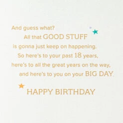 Hallmark You've Grown Into A Great Person 18th Birthday Card With Cake Topper -Hallmark Gift Shop Birthday Cake 18th Birthday Card With Cake Topper 859HBD4589 03