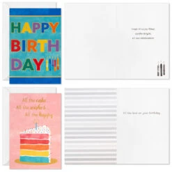Hallmark Cake And Candles Assorted Boxed Birthday Cards, Pack Of 72 -Hallmark Gift Shop Birthday Cake Celebrate Birthday Cards Assortment 5STZ1270 03