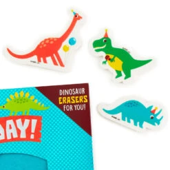 Hallmark T-Riffic Kid Birthday Card With Dinosaur Erasers -Hallmark Gift Shop Birthday Card With Dinosaur Erasers for Kids 659HFI1429 05