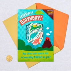 Hallmark T-Riffic Kid Birthday Card With Dinosaur Erasers -Hallmark Gift Shop Birthday Card With Dinosaur Erasers for Kids 659HFI1429 06