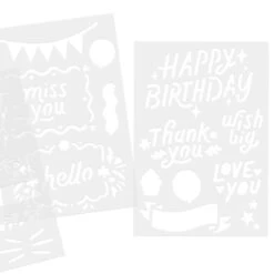 Hallmark Celebrations Stencil Kit, Pack Of 36 -Hallmark Gift Shop Birthdays and More Pack of Stencil Sheets 3SOM1363 03