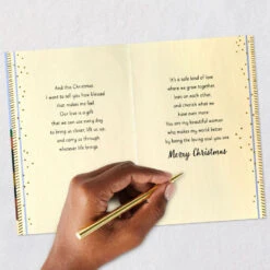 Hallmark Our Love Is A Gift Romantic Christmas Card For Her -Hallmark Gift Shop Black Couple Under Mistletoe Christmas Card for Wife 659SX7107 08