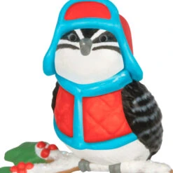 Hallmark Mini Cozy Lil' Critters Ornament, 1" -Hallmark Gift Shop Black White Bird in Coat and Hat Keepsake Ornament 5QXM9455 06