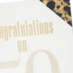 Hallmark Happiness And Pride, Side By Side 50th Anniversary Card -Hallmark Gift Shop Black and Gold 50th Anniversary Card 659AVY3276 05