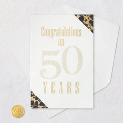 Hallmark Happiness And Pride, Side By Side 50th Anniversary Card -Hallmark Gift Shop Black and Gold 50th Anniversary Card 659AVY3276 06