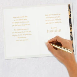 Hallmark Happiness And Pride, Side By Side 50th Anniversary Card -Hallmark Gift Shop Black and Gold 50th Anniversary Card 659AVY3276 07