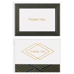 Hallmark Black And Gold Bulk Blank Thank-You Notes, Pack Of 50 -Hallmark Gift Shop Black and Gold Bulk Blank ThankYou Notes Assortment 1399WTU3882 02