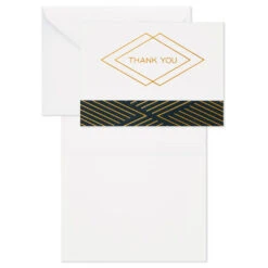 Hallmark Black And Gold Bulk Blank Thank-You Notes, Pack Of 50 -Hallmark Gift Shop Black and Gold Bulk Blank ThankYou Notes Assortment 1399WTU3882 04