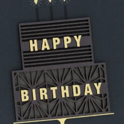 Hallmark You Take The Cake Birthday Card -Hallmark Gift Shop Black and Gold Cake Birthday Card for Him 859LAD2944 04