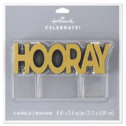 Black And Gold "Hooray" Birthday Candle -Hallmark Gift Shop Black and Gold Metallic Hooray Birthday Candle 3CPP1367 06