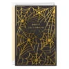 Hallmark Delightfully Frightful Halloween Card -Hallmark Gift Shop Black and Gold Spiderwebs Happy Halloween Card 699IEH4012 01