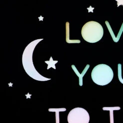 Hallmark Love You To The Moon And Back Blank Card -Hallmark Gift Shop Black and Rainbow Stars and Moon Love Card 759LAD4002 03