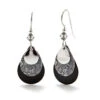 Silver Forest Black And Silver-Tone Layered Metal Teardrop Earrings -Hallmark Gift Shop Black and Silver Layered Metal Teardrop Earrings NE0367 01