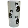 E&S Pets Tuxedo Cat Stainless Steel Tumbler, 20 Oz. -Hallmark Gift Shop Black and White Cats on Gray Stainless Steel Tumbler 1163 01