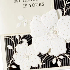 Hallmark My Heart Is Yours Romantic Anniversary Card -Hallmark Gift Shop Black and White Flowers Romantic Anniversary Card 999AVY3497 05
