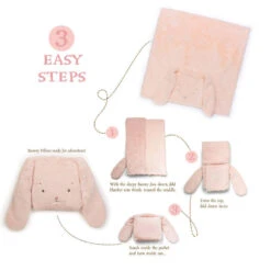 Bunnies By The Bay Blossom Bunny Tuck Me In Blanket, 28" -Hallmark Gift Shop Blossom Bunny Pink Tuck Me In Blanket 100726 03