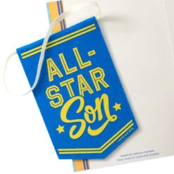 Hallmark You're All In And All Heart Birthday Card For Son With Removable Banner -Hallmark Gift Shop Blue AllStar Banner Birthday Card for Son 899MAN4292 05