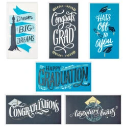 Hallmark Sophisticated Assorted Money Holder Graduation Cards, Pack Of 36 -Hallmark Gift Shop Blue Black Money Holder Graduation Cards Assortment 5GEY1002 02