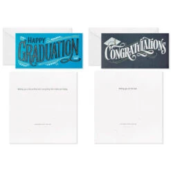 Hallmark Sophisticated Assorted Money Holder Graduation Cards, Pack Of 36 -Hallmark Gift Shop Blue Black Money Holder Graduation Cards Assortment 5GEY1002 03