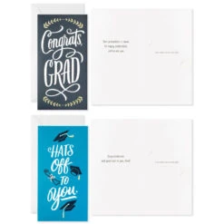 Hallmark Sophisticated Assorted Money Holder Graduation Cards, Pack Of 36 -Hallmark Gift Shop Blue Black Money Holder Graduation Cards Assortment 5GEY1002 05