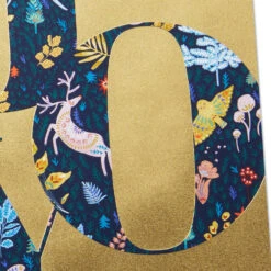 Hallmark Botanical Joy On Gold Boxed Christmas Cards, Pack Of 16 -Hallmark Gift Shop Blue Botanical Joy on Gold Boxed Christmas Cards 1XPX2568 05