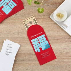 Hallmark Congratulations Red Lai See Envelopes, Pack Of 8 -Hallmark Gift Shop Blue Foil Fu Lai See Congratulations Envelopes 699SAY1015 05