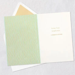 Hallmark To Love And Joy Wedding Card For Couple -Hallmark Gift Shop Blue Green and White Foliage on Gold Diamond Wedding Card 859LAD4559 03