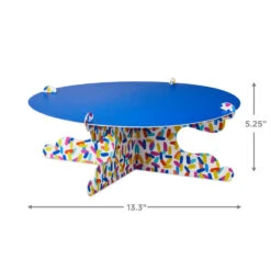 Hallmark Bold Blue And Confetti Cake Stand -Hallmark Gift Shop Blue Pedestal Cake Stand With Confetti Base 3CPP1183 03