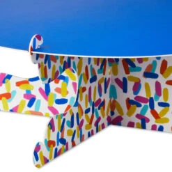 Hallmark Bold Blue And Confetti Cake Stand -Hallmark Gift Shop Blue Pedestal Cake Stand With Confetti Base 3CPP1183 05