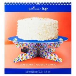 Hallmark Bold Blue And Confetti Cake Stand -Hallmark Gift Shop Blue Pedestal Cake Stand With Confetti Base 3CPP1183 06