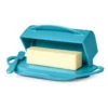 Aqua Butterie Flip-Top Butter Dish -Hallmark Gift Shop Blue Plastic FlipTop Butter Dish With Knife BTRAQU1009 01