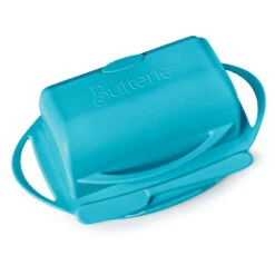 Aqua Butterie Flip-Top Butter Dish -Hallmark Gift Shop Blue Plastic FlipTop Butter Dish With Knife BTRAQU1009 03