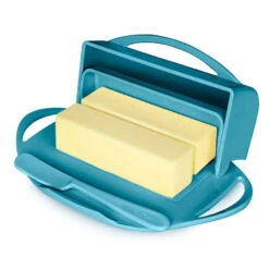 Aqua Butterie Flip-Top Butter Dish -Hallmark Gift Shop Blue Plastic FlipTop Butter Dish With Knife BTRAQU1009 04