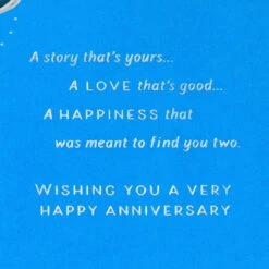 Hallmark Love Worth Celebrating Anniversary Card For Parents -Hallmark Gift Shop Blue Teal and Green Modern Flowers Anniversary Card 699AVY3450 03