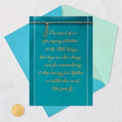 Hallmark I'm Proud Of Us Anniversary Card -Hallmark Gift Shop Blue Tropical Leaves Anniversary Card 899AVY3311 06