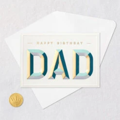 Hallmark A Day As Awesome As You Birthday Card For Dad -Hallmark Gift Shop Blue and Gold Letters Dad Birthday Card 759LAD2946 05