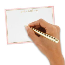 Hallmark Upscale Pink And White Assorted Blank Flat Note Cards In Caddy, Pack Of 40 -Hallmark Gift Shop Blush and White Flat Note Cards in Caddy 3CNT2122 04