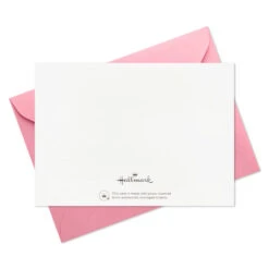 Hallmark Upscale Pink And White Assorted Blank Flat Note Cards In Caddy, Pack Of 40 -Hallmark Gift Shop Blush and White Flat Note Cards in Caddy 3CNT2122 05