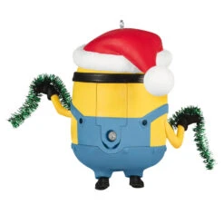 Hallmark Minions Bob Trims The Tree Ornament With Sound -Hallmark Gift Shop Bob Minion Green Tinsel Garland Keepsake Ornament 5QXI8145 07