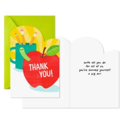 Hallmark Great Teacher Assorted Thank-You Cards, Pack Of 6 -Hallmark Gift Shop Books and Apple Teacher ThankYou Cards Assortment 5GGJ4011 02