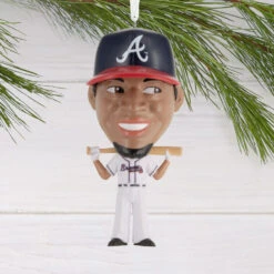 Hallmark MLB Atlanta Braves™ Ronald Acuña Jr. Bobblehead Ornament -Hallmark Gift Shop Braves Ronald Acua Jr. Bobblehead Christmas Ornament 1OSL2667 02