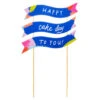 Hallmark Cake Day Banner Birthday Cake Topper -Hallmark Gift Shop Bright Blue Banner Birthday Cake Topper 3CPP1203 01