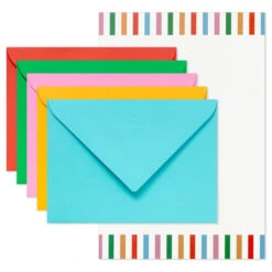 Hallmark Bright Stripes On White Stationery Set, 36 Sheets
