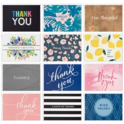 Hallmark Bright And Cheerful Assorted Boxed Thank You Note Cards, Pack Of 48