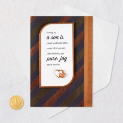 Hallmark Our Connection Keeps Growing Birthday Card For Son -Hallmark Gift Shop Bronze and Brown Diagonal Stripes Son Birthday Card 859MAN4547 07