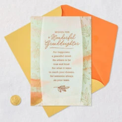 Hallmark Wishes For You Birthday Card For Granddaughter -Hallmark Gift Shop Brushstrokes Leaves Birthday Card for Granddaughter 759FBD4878 06