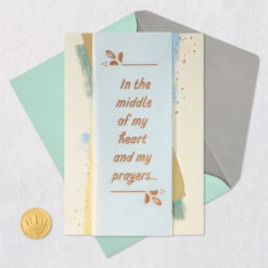 Hallmark You're In My Heart And Prayers Religious Encouragement Card -Hallmark Gift Shop Brushstrokes and Leaves Religious Encouragement Card 699CEY3025 08