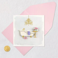 Hallmark Rest, Relax And Feel Loved Birthday Card -Hallmark Gift Shop Bubble Bath Signature Birthday Card for Her 759LAD4920 05