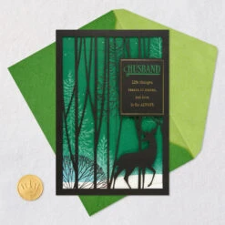 Hallmark Our Love Is For Always Christmas Card For Husband -Hallmark Gift Shop Buck Deer in Woods Husband Christmas Card 659XZH1989 07