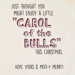 Hallmark Carol Of The Bulls Funny Musical Christmas Card With Light -Hallmark Gift Shop Bull Choir Funny Musical Christmas Card With Light 859XOC5009 02